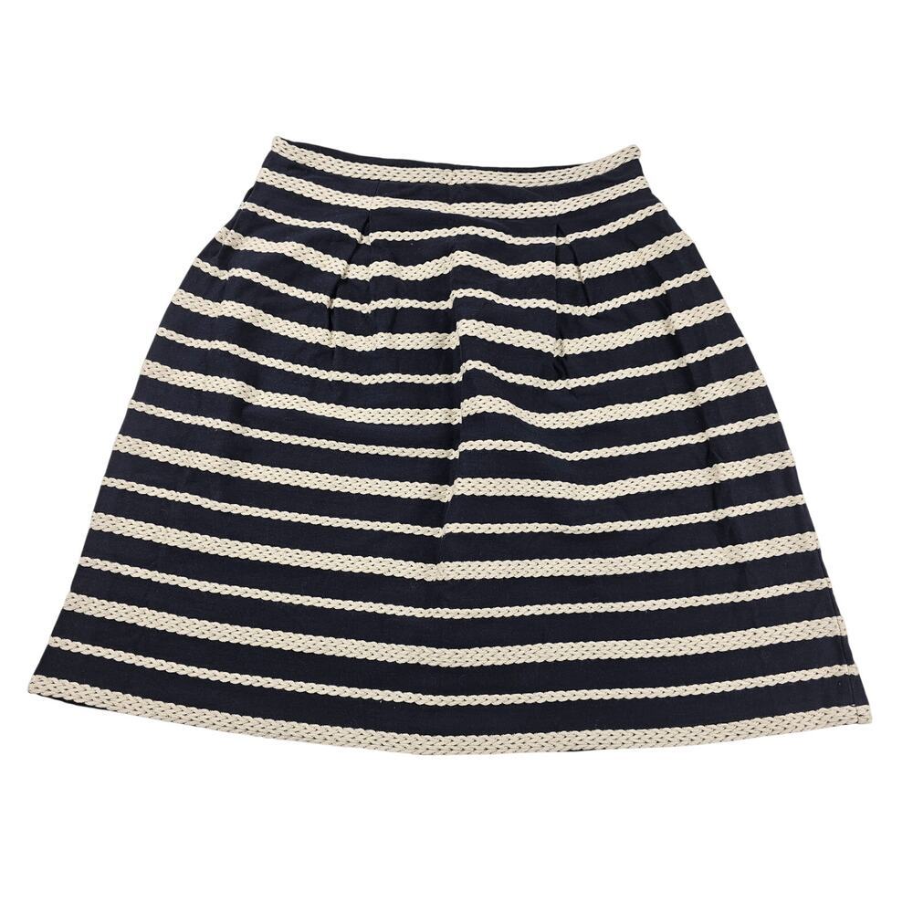 NWT Max Studio Skirt Womens Size XS navy Cream Striped Bodycon Pencil Pull On